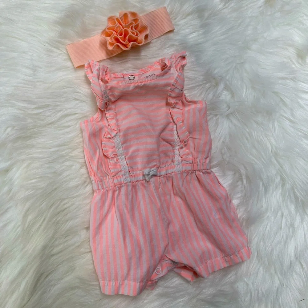 5/$30 Carter’s 0-3m Baby Girl Romper & headpiece​